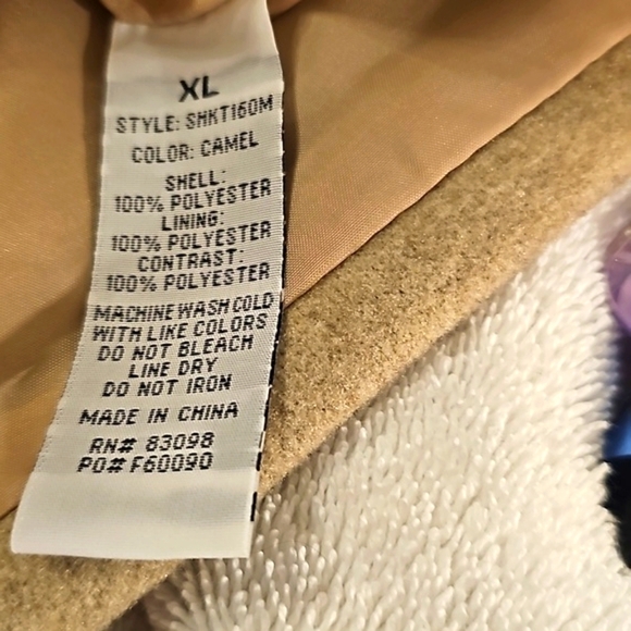 NWT Cavalini Original Jacket w Removable Hood, Snap Closures, XL. Camel - Picture 11 of 11